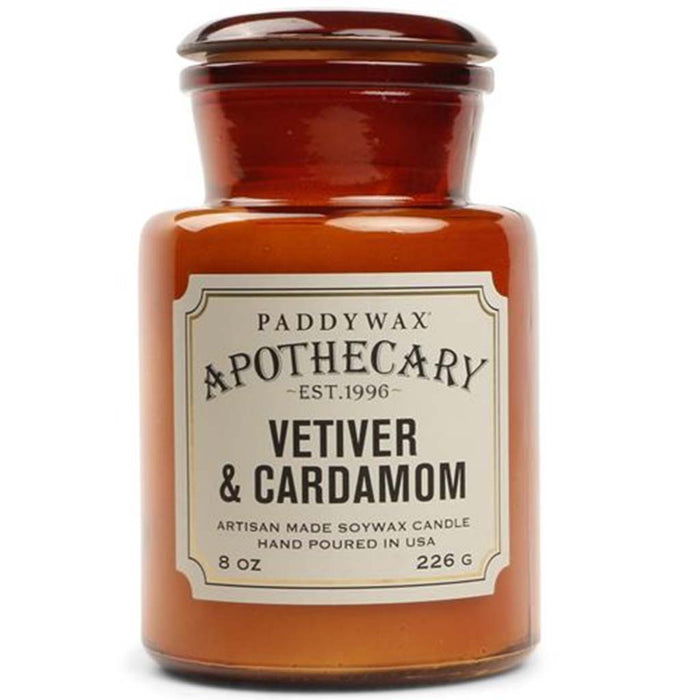 Apothecary Glass Candle Vetiver & Cardamom, 8oz