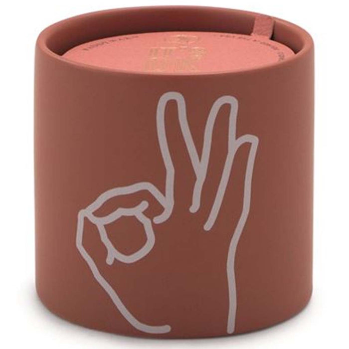 Impressions Ceramic Candle “Ok” Rosewater & Santal, 5.75oz