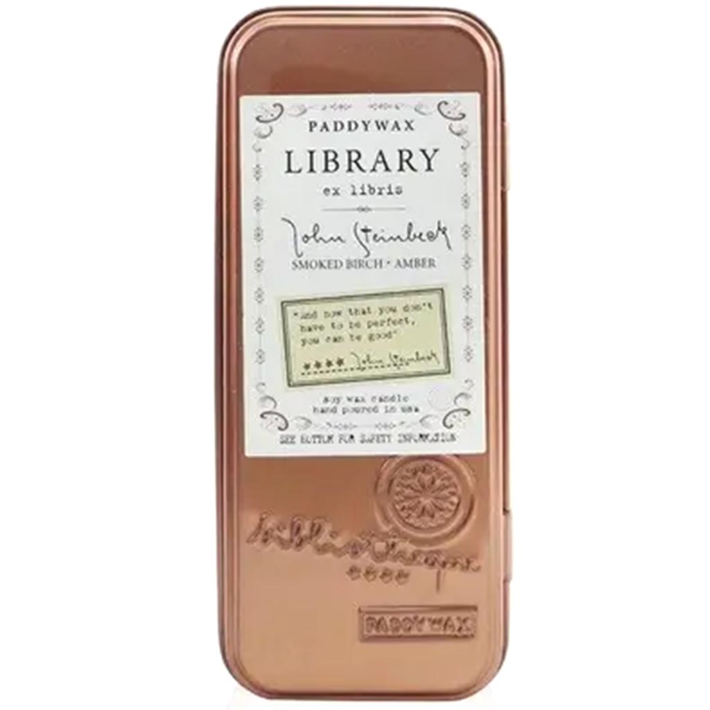 Library Rectangle Two Wick Travel Tin Steinbeck