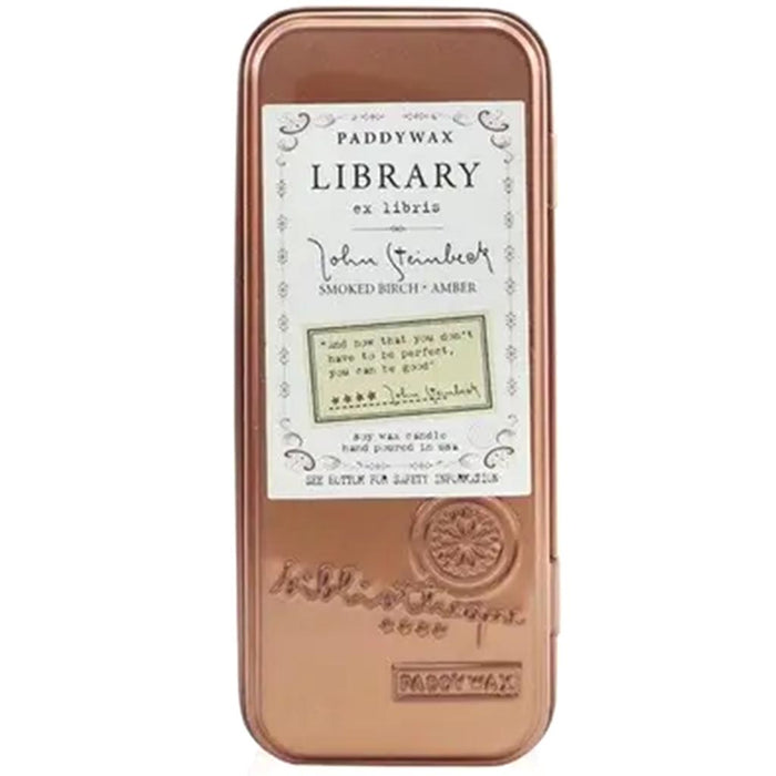 Library Rectangle Two Wick Travel Tin Steinbeck