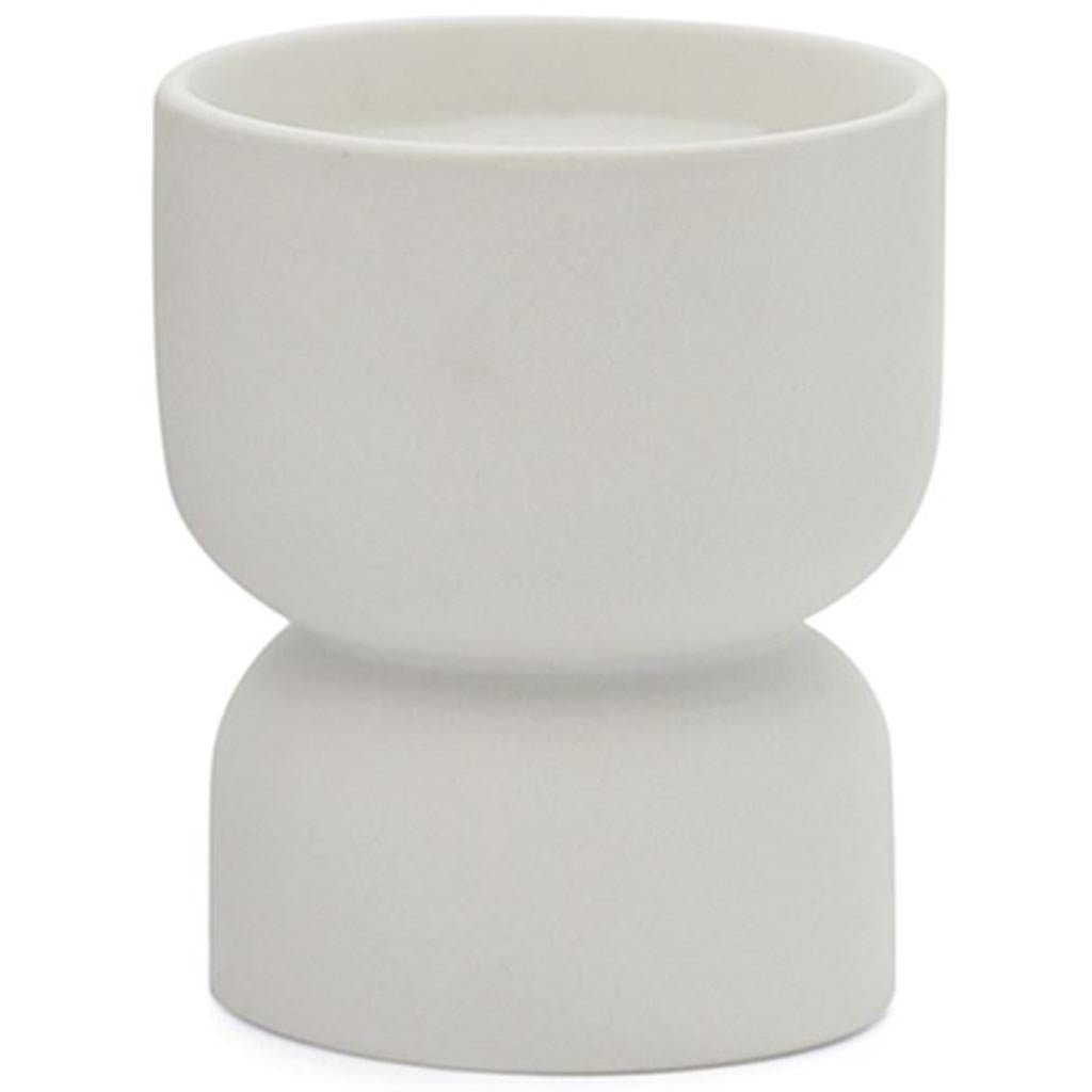 Form White Matte Hourglass Textured Ceramic Tobacco Flower 6oz