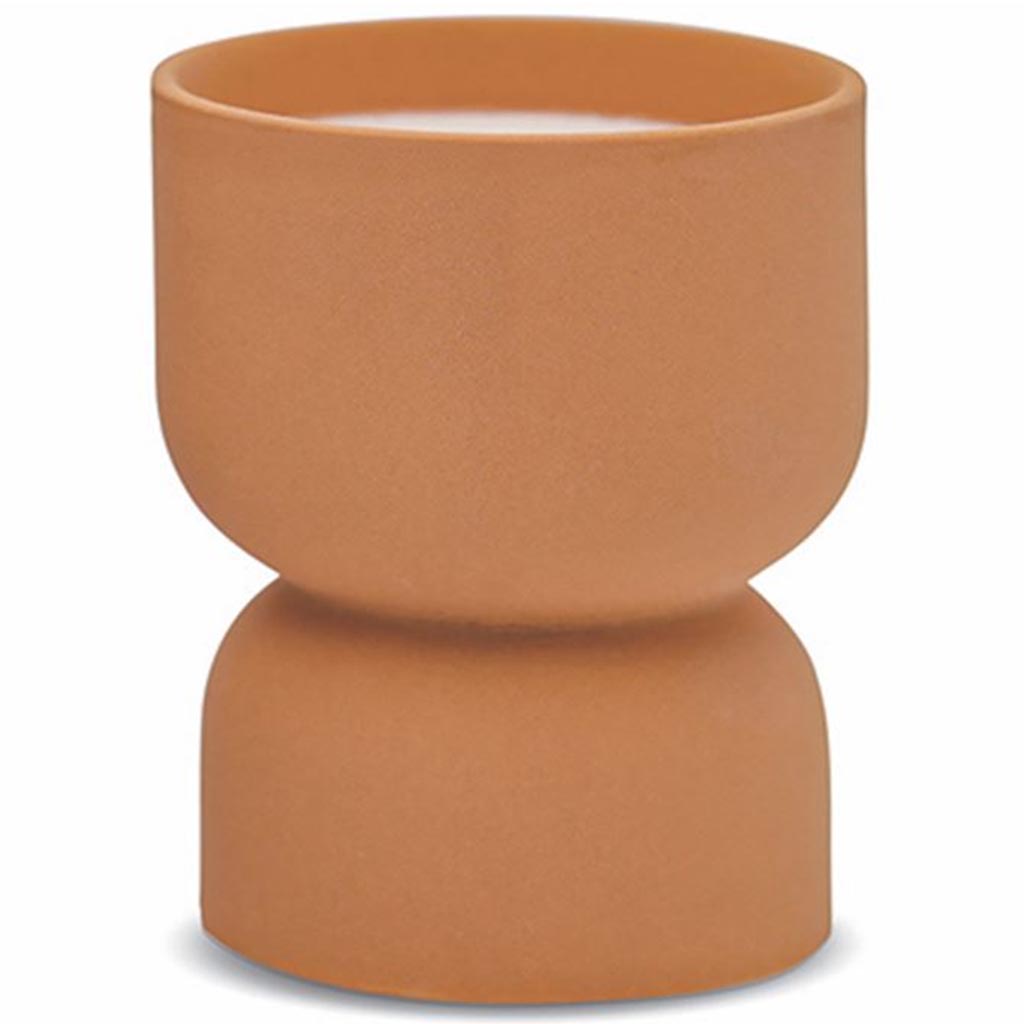 Form Burnt Sienna Matte Hourglass Textured Ceramic Wild Fig &amp; Vetiver 6oz