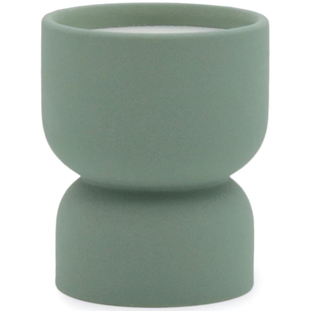 Form Dark Green Matte Hourglass Textured Ceramic Spanish Moss 6oz