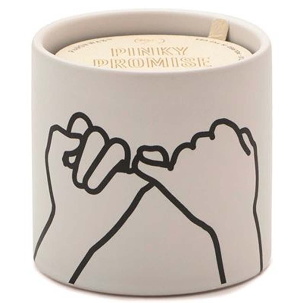 Impressions Wild Fig &amp; Cedar White Ceramic With “Pinky Promise”, 5.75oz