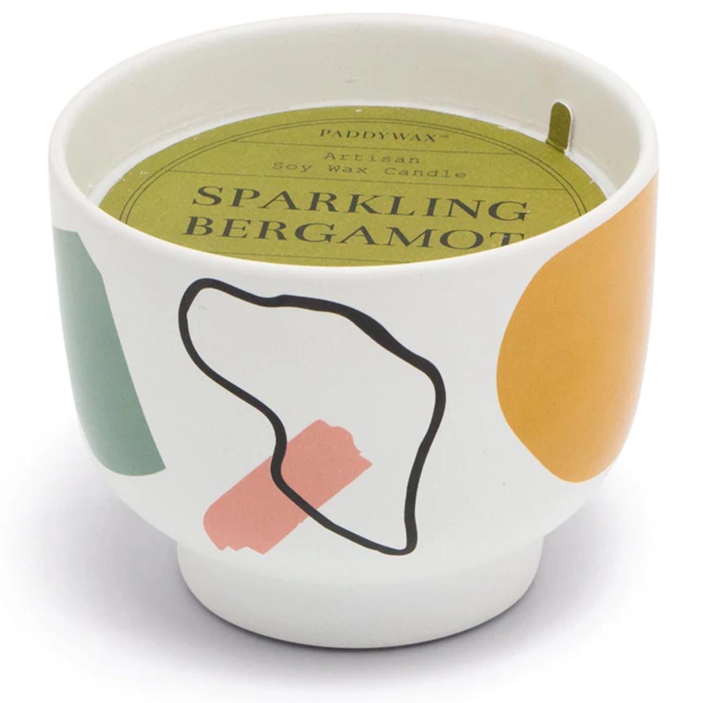 Wabi Sabi Ceramic Footed Bowl Sparkling Bergamot 12oz