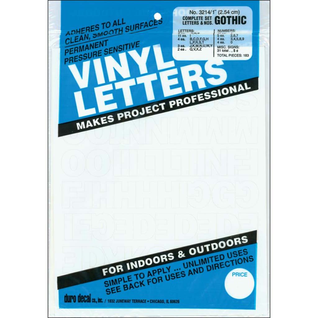 Vinyl Letters &amp; Numb Gothic/White