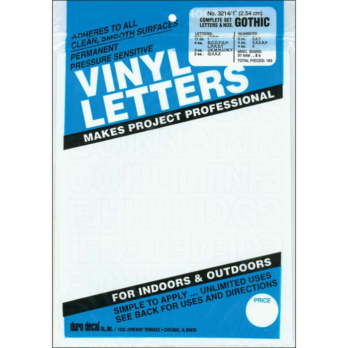 Vinyl Letters & Numb Gothic/White