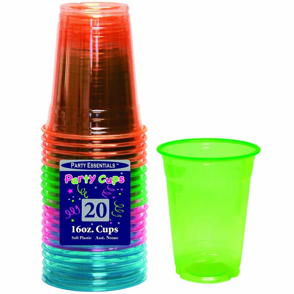 Assorted Neon Soft Cup, 16oz
