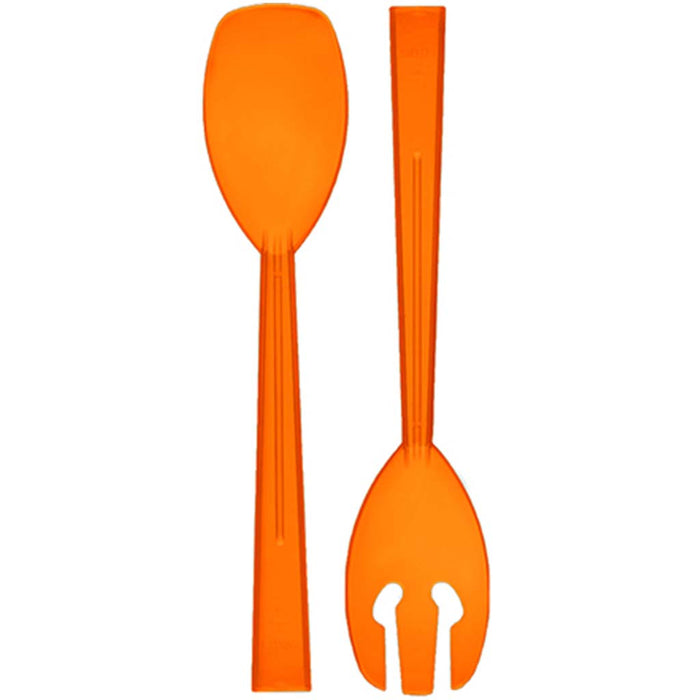 Neon Orange Serving Forks & Spoons, 9.5in