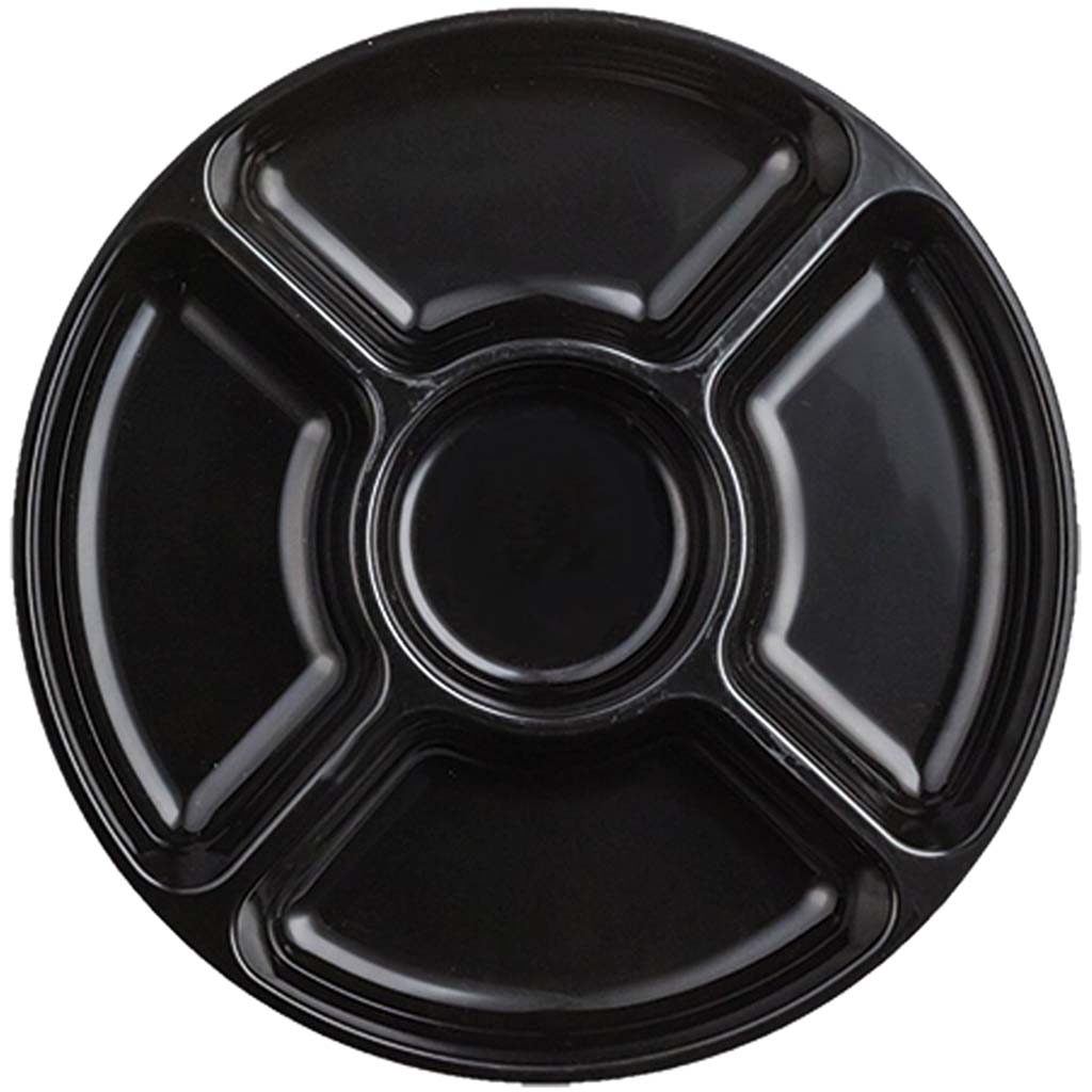 Black Round Sectional Tray 12in