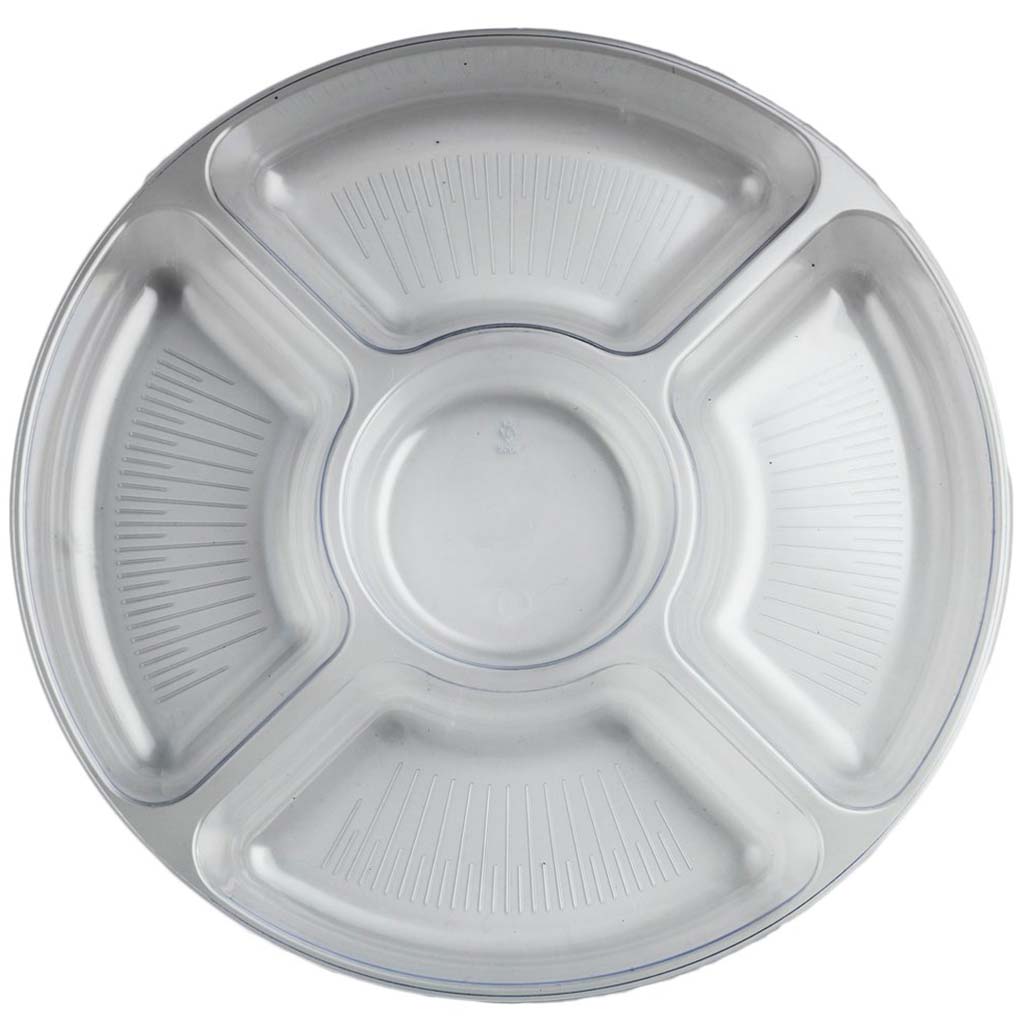 Clear Round Sectional Tray 12in