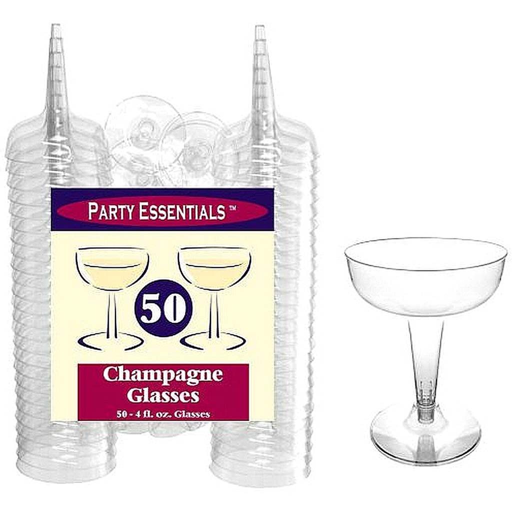 Champagne Flute Mardi Gras 4oz, 50Pc