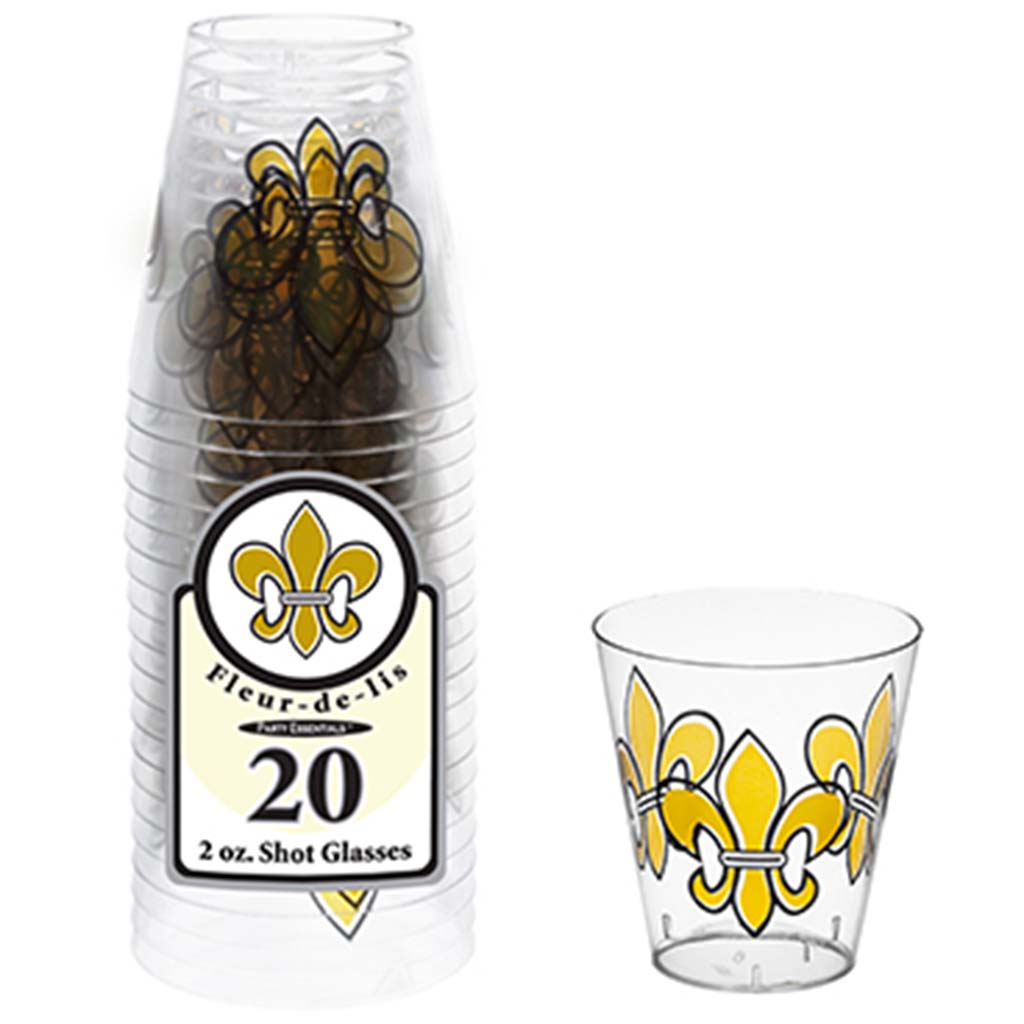 Fleur De Lis Print Shot Glass 2oz