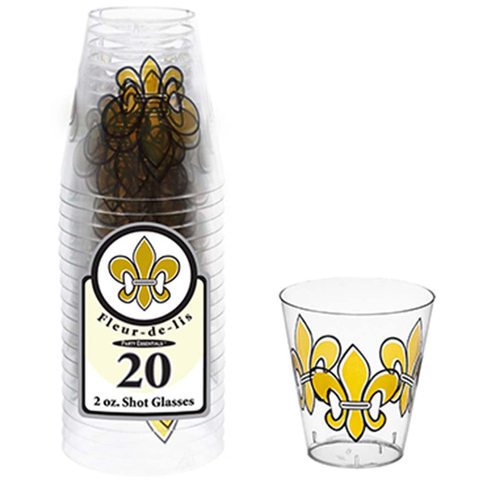 Fleur De Lis Print Shot Glass 2oz