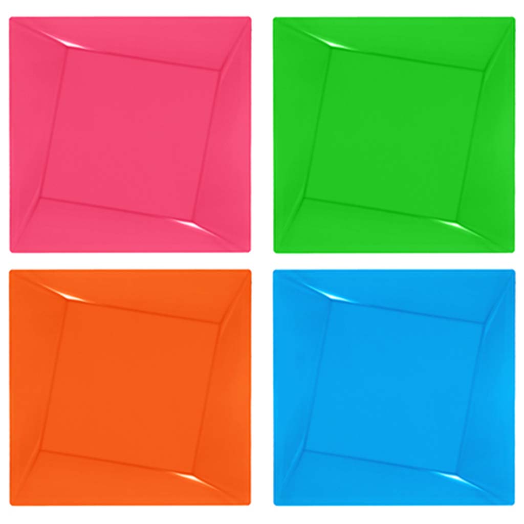 Assorted Neon Twist Plates, 8in