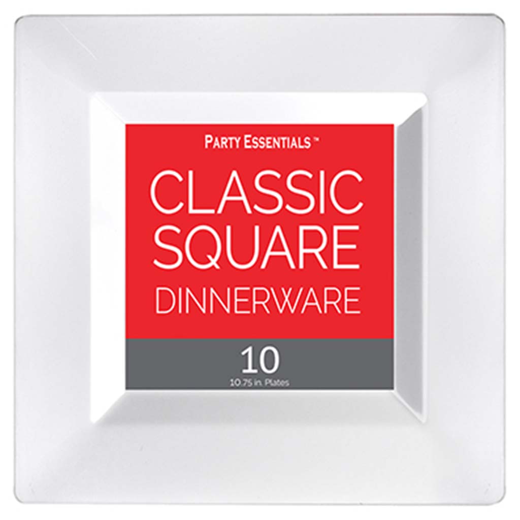 White Classic Square Plates 10.75in