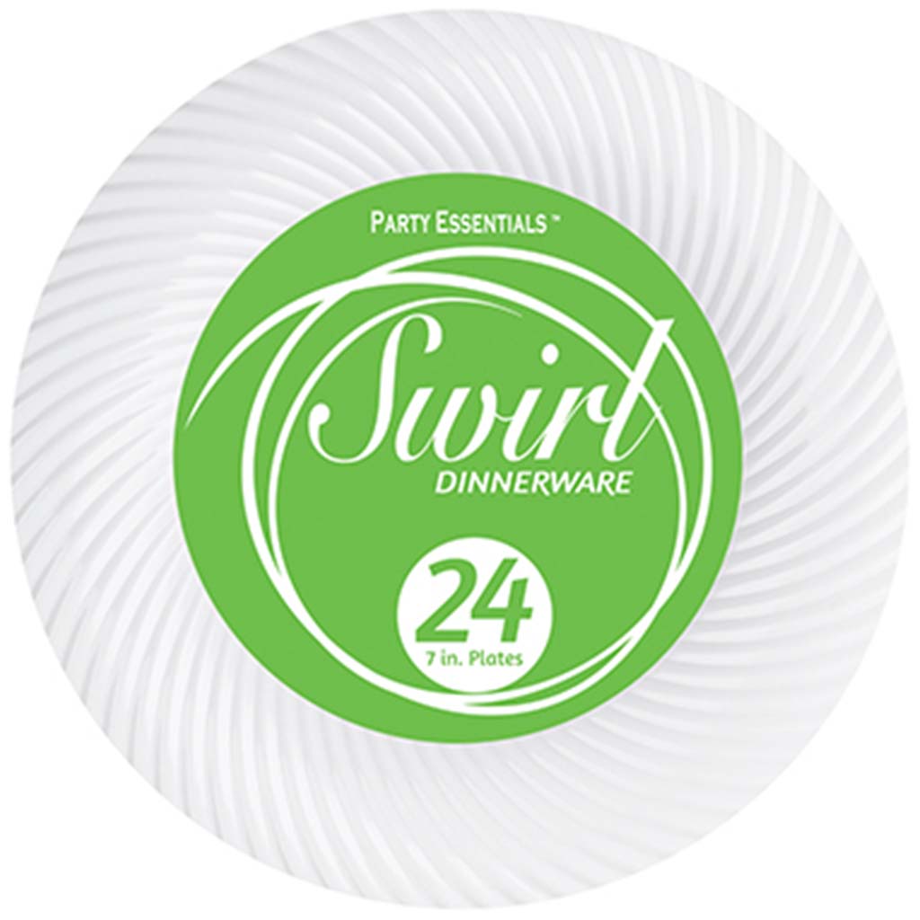 White Swirl Plates 7in