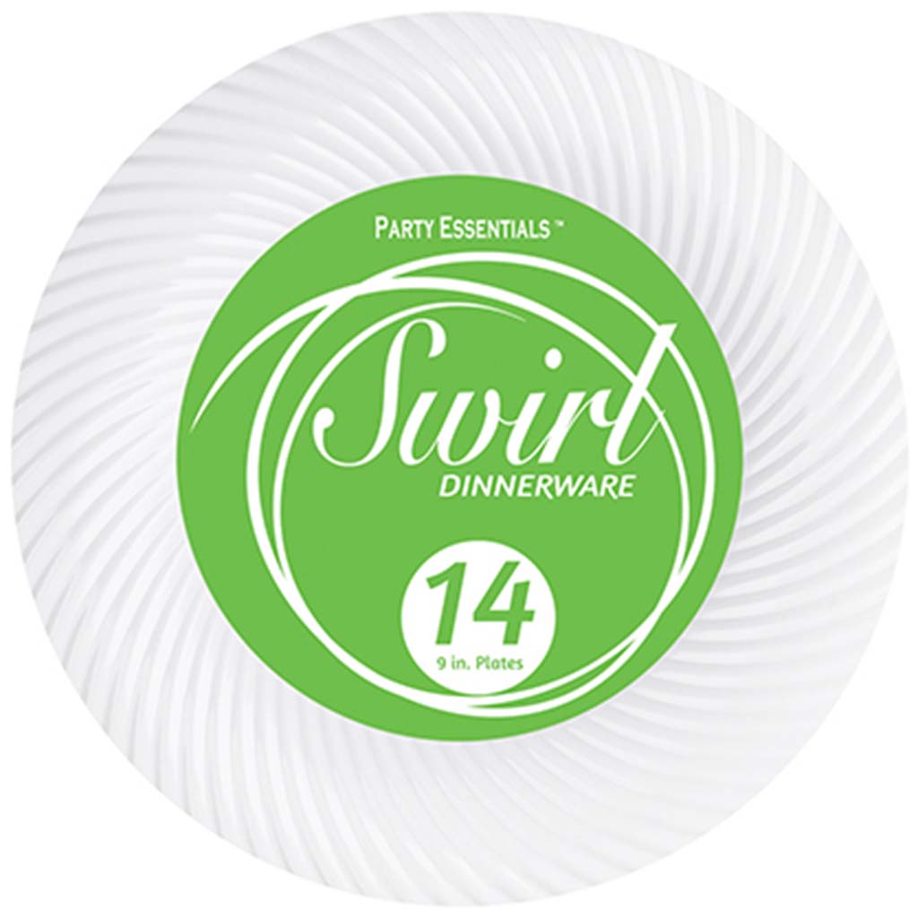 White Swirl Plates 9in