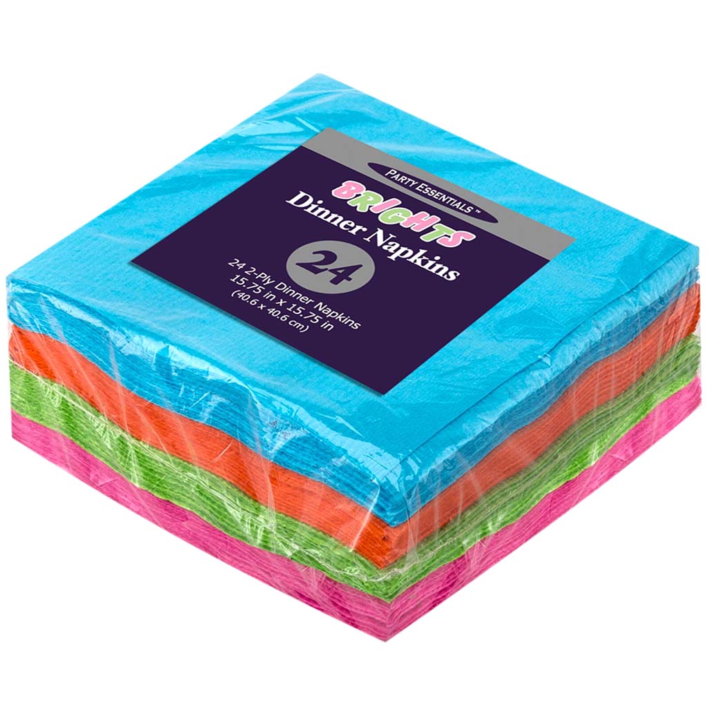 Assorted Neon Beverage Napkins, 15.75IN