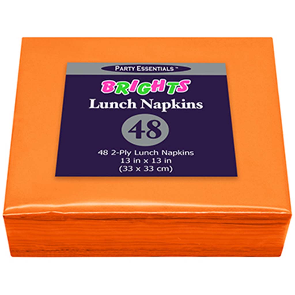 Neon Orange Lunch Napkins, 13in