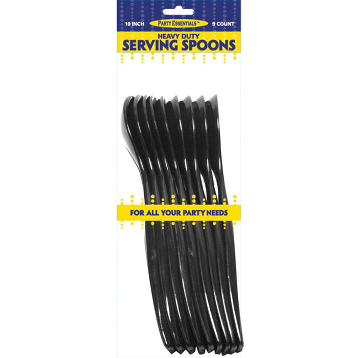 Black Heavy Duty Serving Spoons, 10in