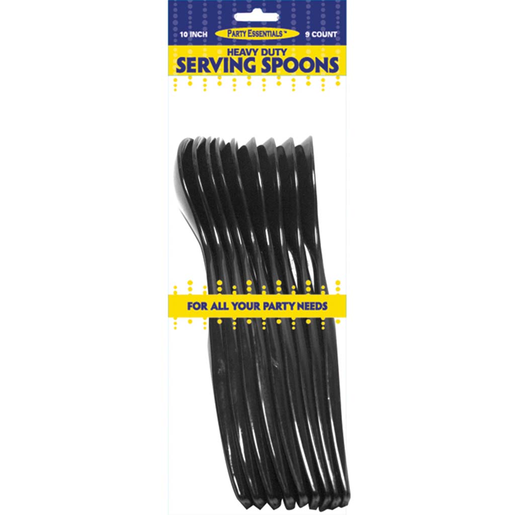 Black Heavy Duty Serving Spoons, 10in