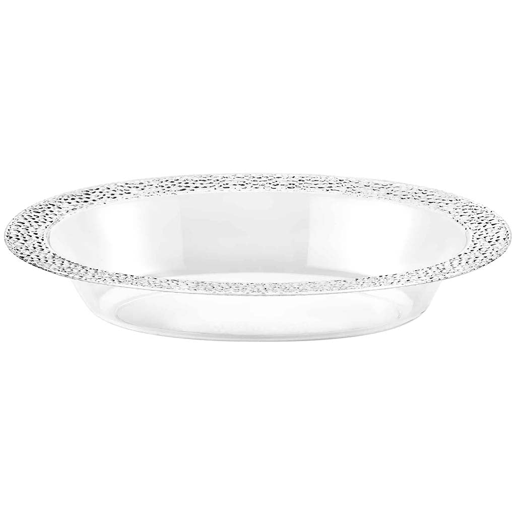 Pebbled Oval Bowl Clear 7oz