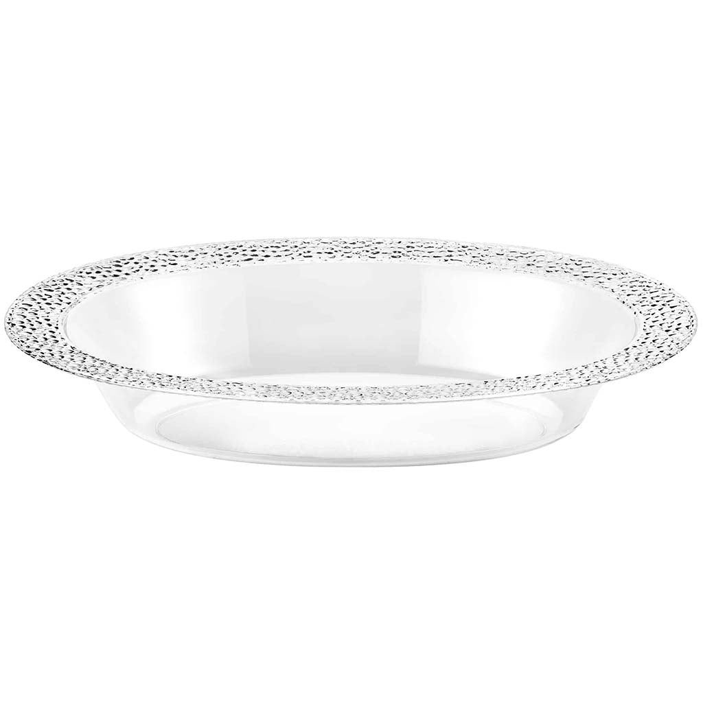 Pebbled Oval Bowl Clear 32oz