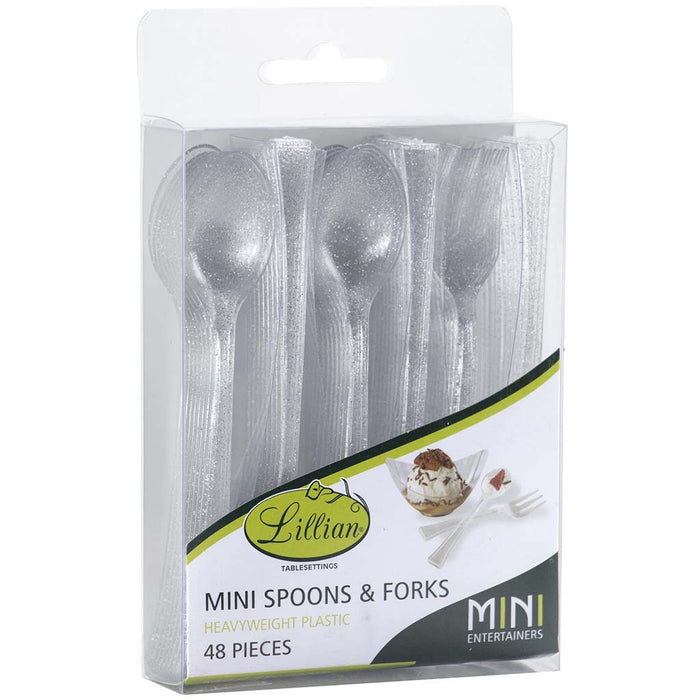 Mini Fork & Spoon, Silver