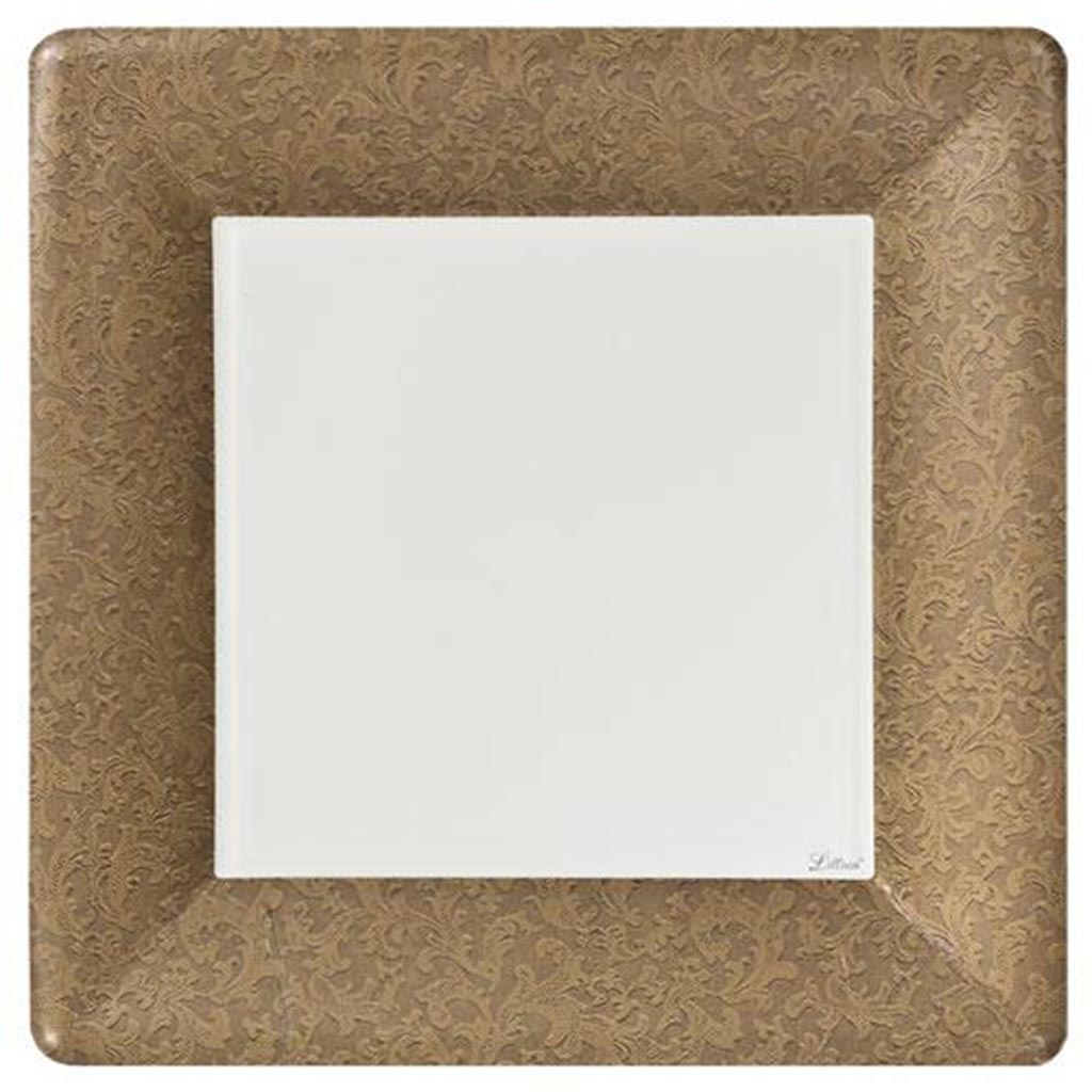 Square Dinner Plate 10in, Gold