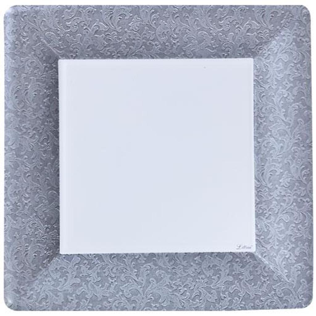 Square Plate 10in, Silver