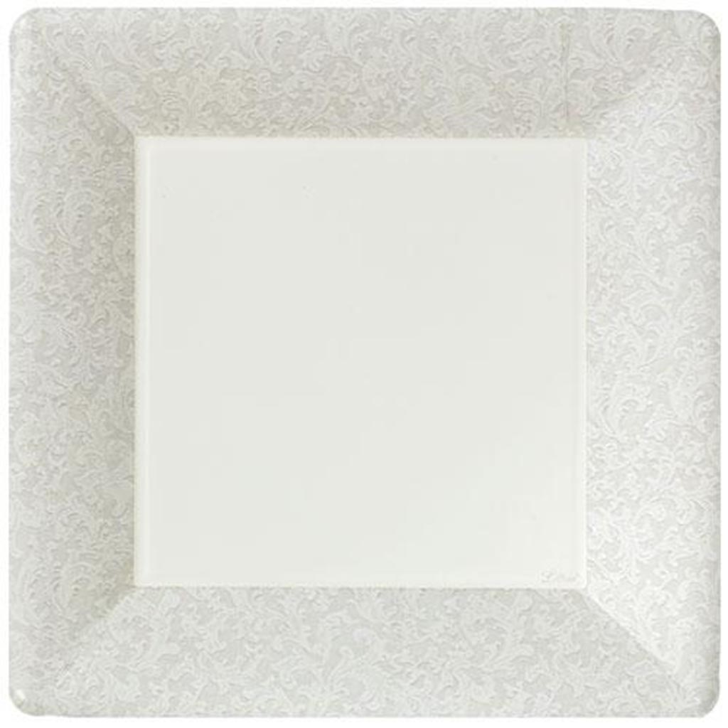 Square Plate 10in, Cream