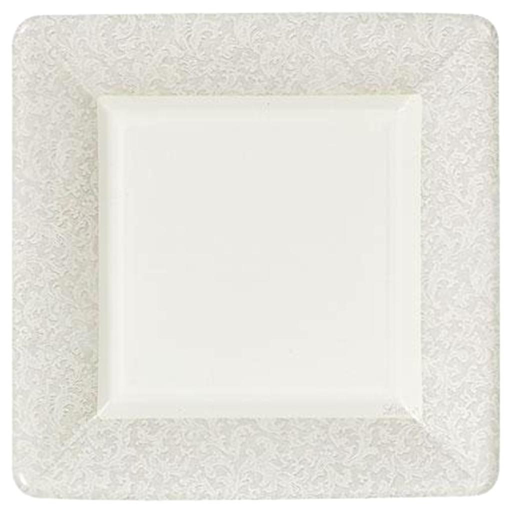 Square Plate 7in, Cream