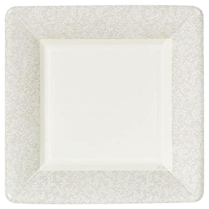 Square Plate 7in, Cream