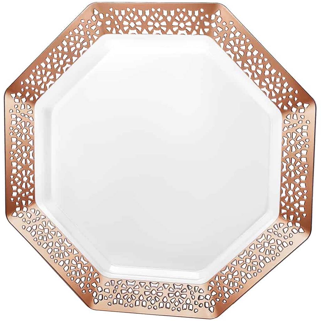 Lacetagon Plate 11in, Rose Gold