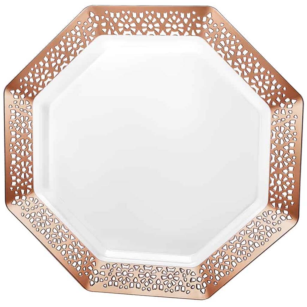 Lacetagon Plate 7.25in, Rose Gold