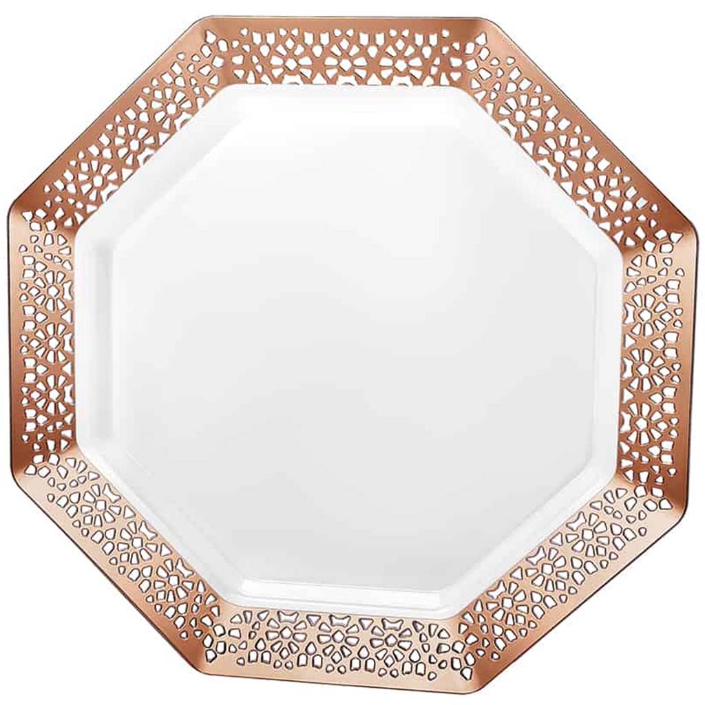 Lacetagon Plate 9.25in, Rose Gold