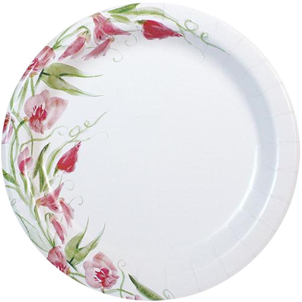 Paper Plate 10in, Pink Floral