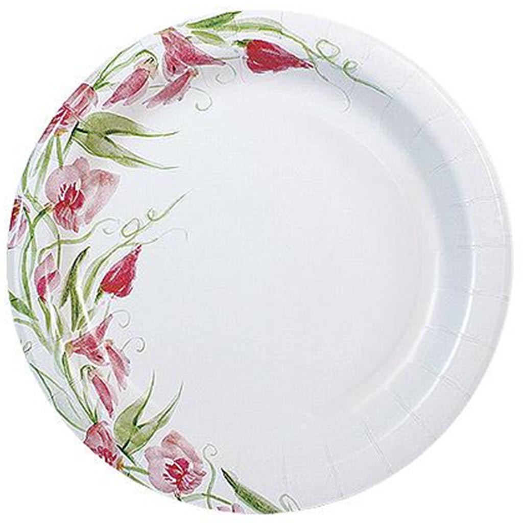 Paper Plate 7in, Pink Floral