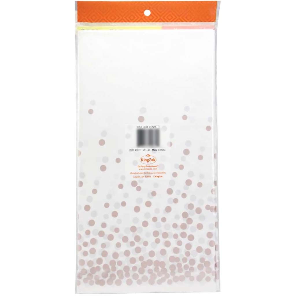 Plastic Tablecover 54in x 108in, Rose Gold