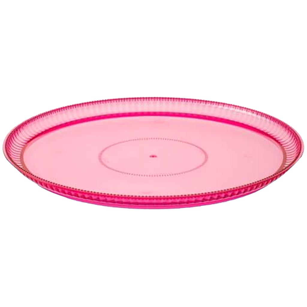 Round Ridged Tray Jewel 12in, Purple