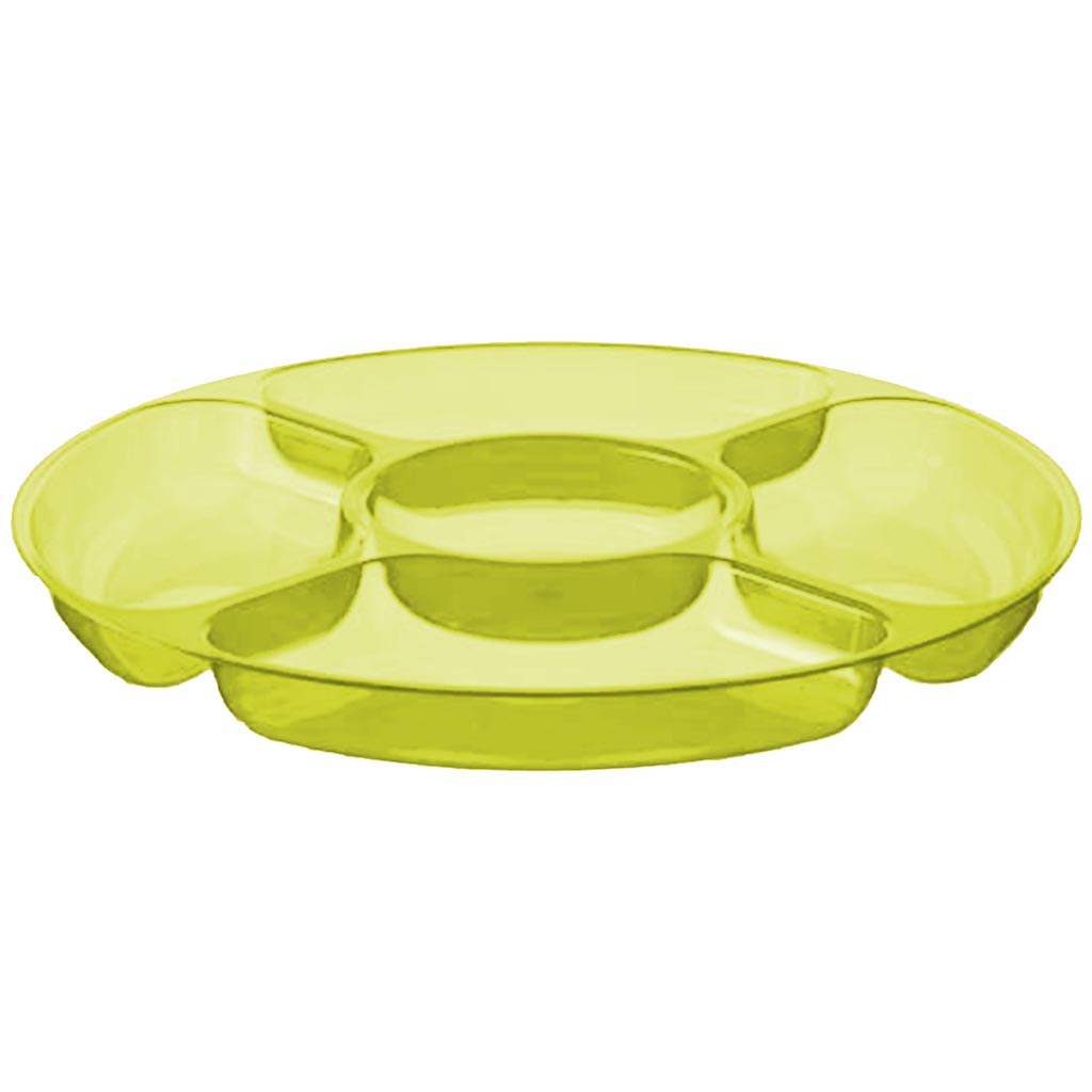 5 Compartment Platter Jewel 12in, Blue