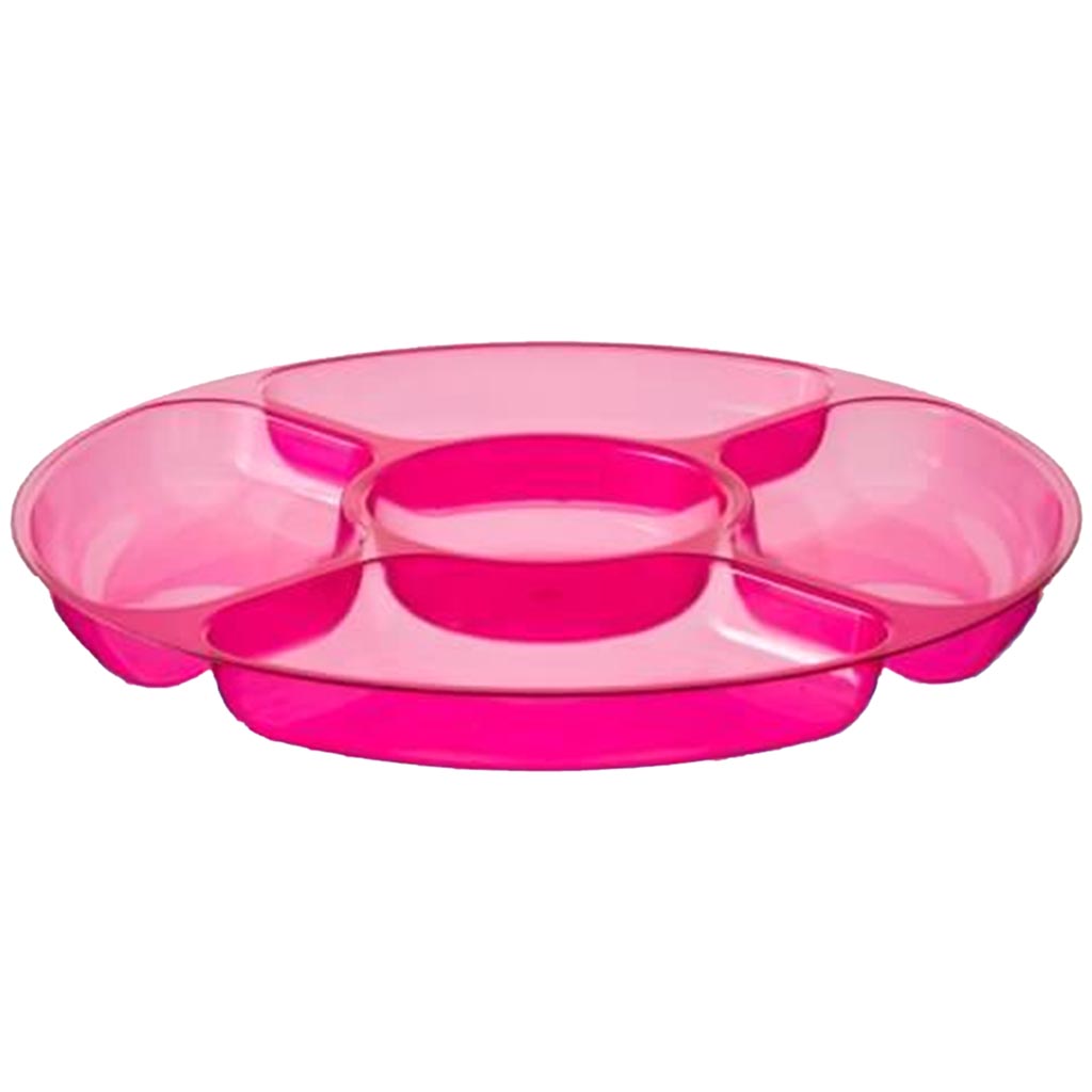 5 Compartment Platter Jewel 12in, Blue