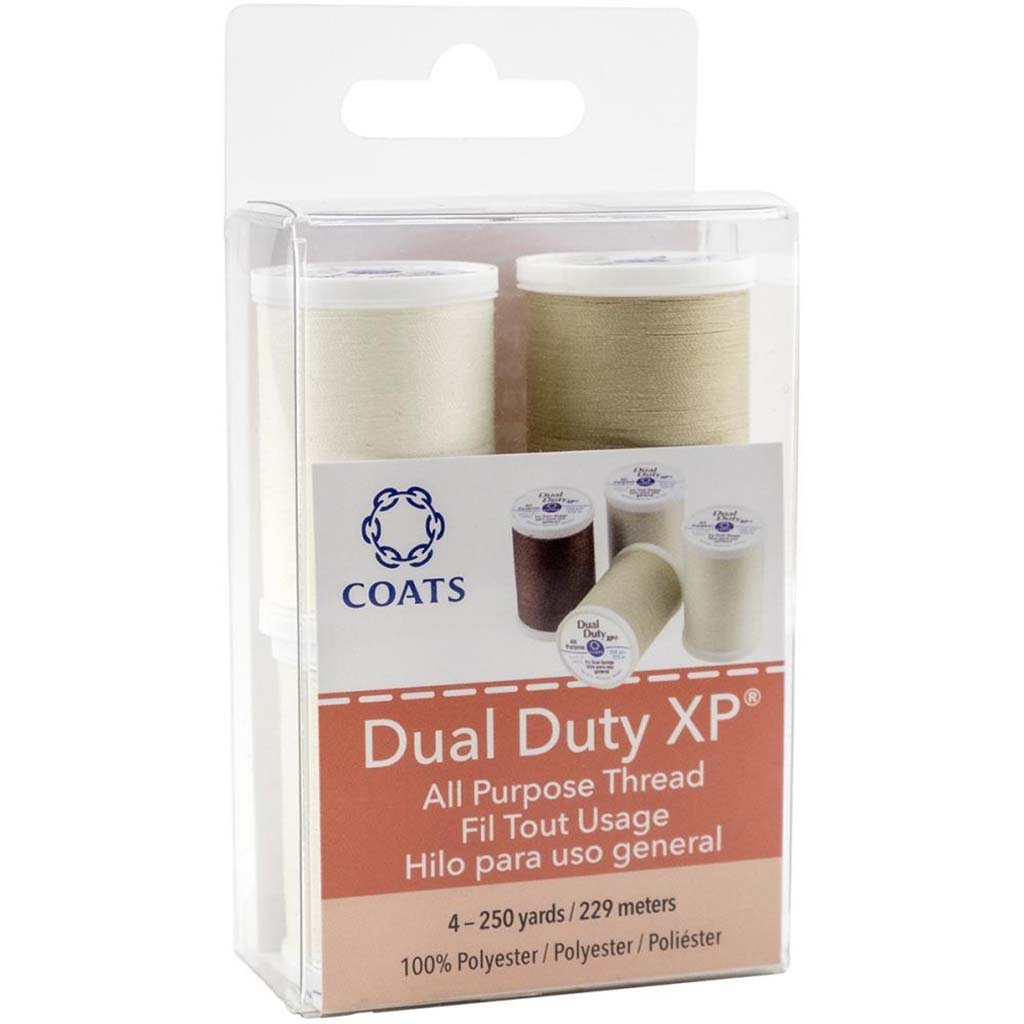 Dual Duty Xp All Purpose Thread 250Yd 4Pkg, Neutral