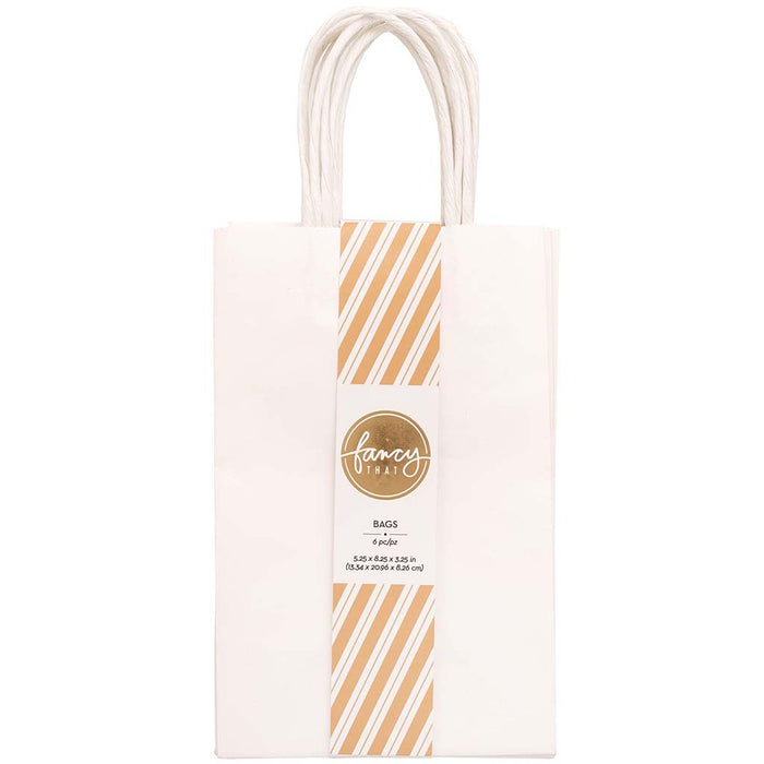 Fancy That Small Gift Bags 5.25"X8.25" 6/Pkg-White