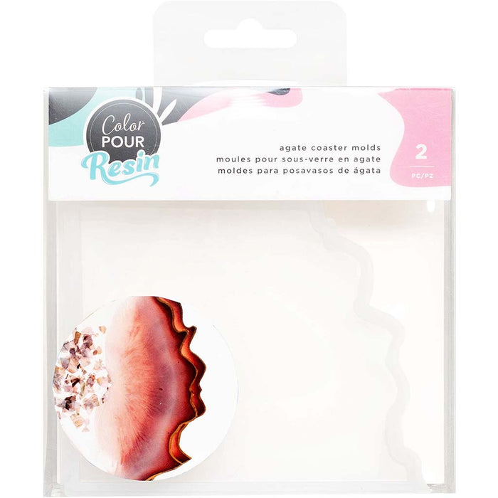 Color Pour Agate Coaster Resin Mold Set of 2