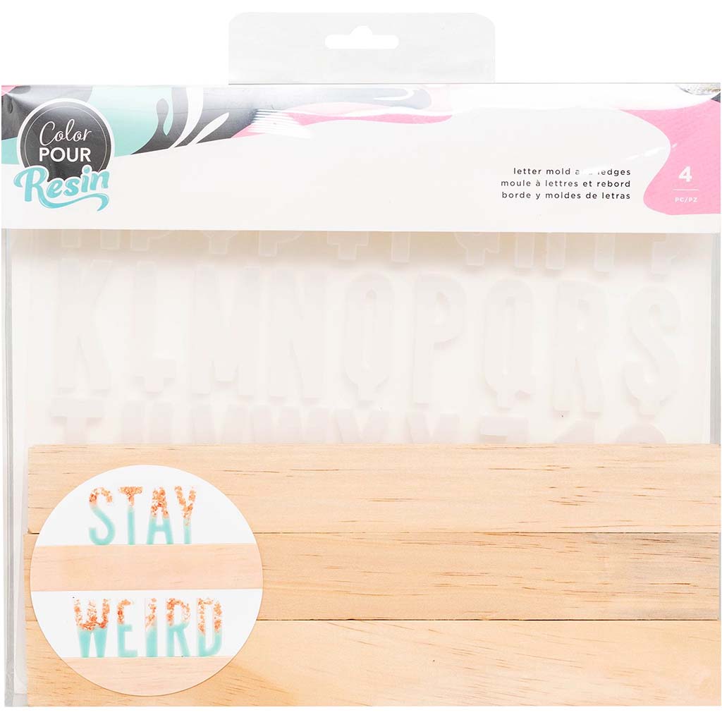 Color Pour Resin Mold - Letters And Ledge