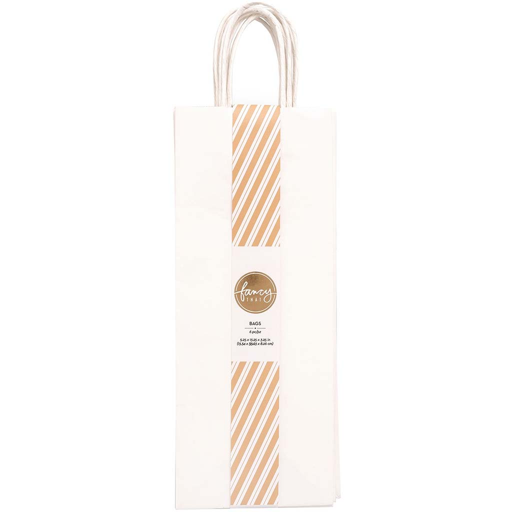 Fancy That Wine Gift Bags Kraft White