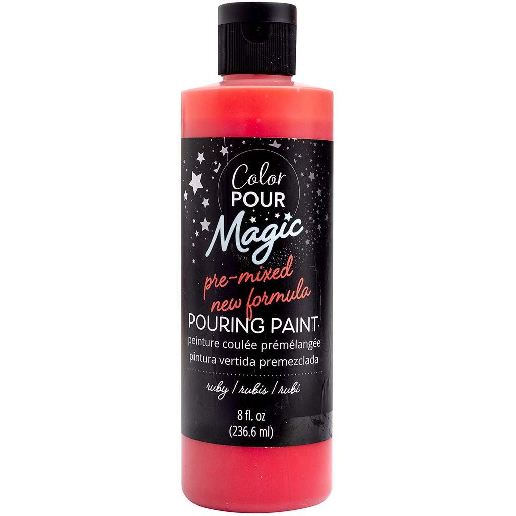 Color Pour Magic Pre-Mixed Paint 8oz, Ruby