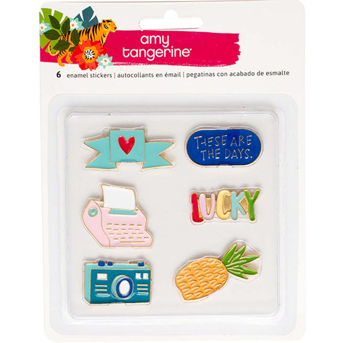 Amy Tan Hustle & Heart Enamel Pin Stickers, 6pcs